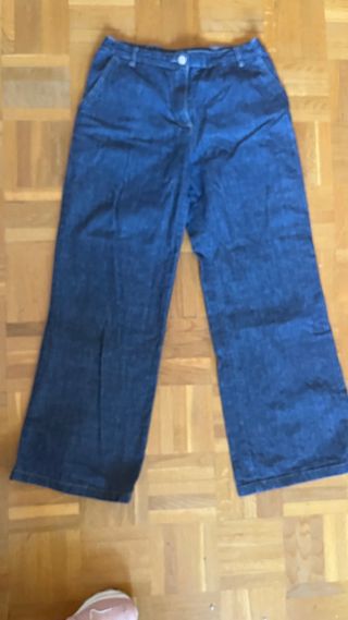 Pantalón ancho Promod azul