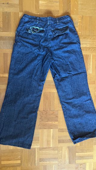 Pantalón ancho Promod azul