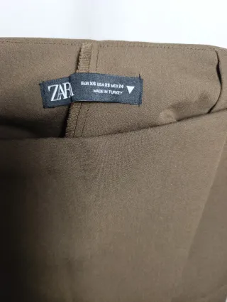 Falda Pantalón Zara Marrón Chocolate Talla XS