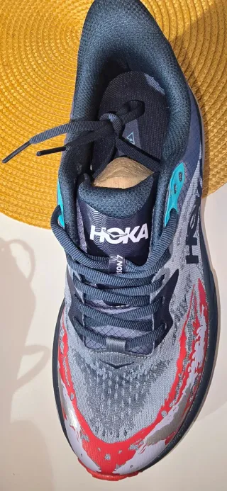 Zapatillas Hoka Hombre Gris/Rojo