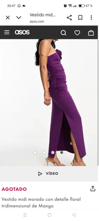 Vestido fiesta morado con flores