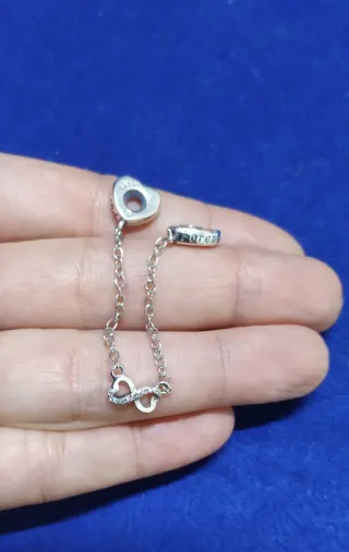 Cadena Seguridad Pulsera Pandora Corazón Infinito