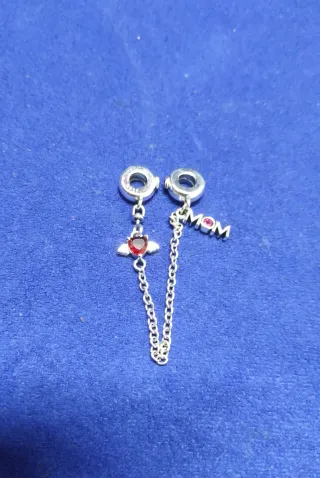 Cadena Seguridad Mamá Corazón Plat pulsera Pandora