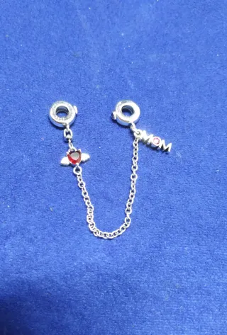 Cadena Seguridad Mamá Corazón Plat pulsera Pandora