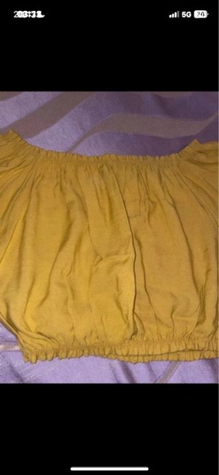 Top donna senape elasticizzato taglia unica