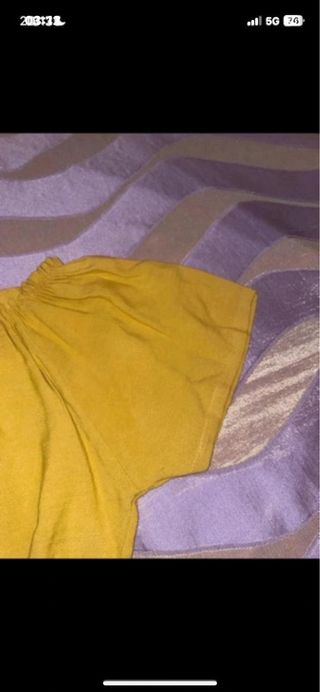 Top donna senape elasticizzato taglia unica