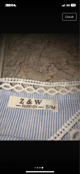 Top donna Z&W righe blu/bianco taglia S/M