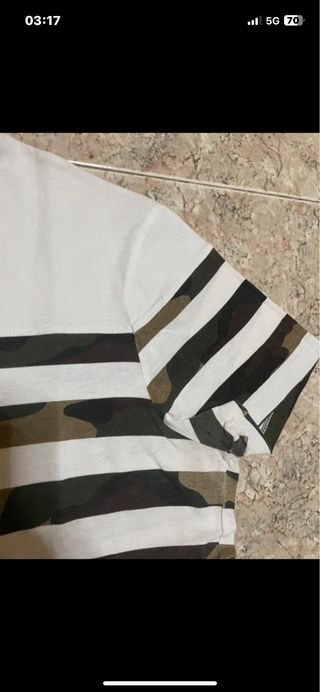 Maglietta cotone uomo L righe militari