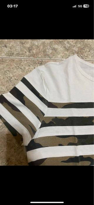 Maglietta cotone uomo L righe militari