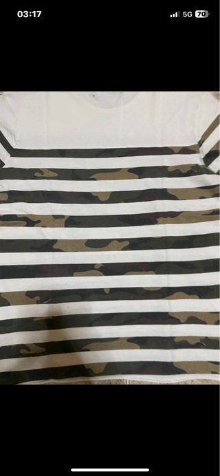 Maglietta cotone uomo L righe militari