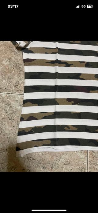 Maglietta cotone uomo L righe militari