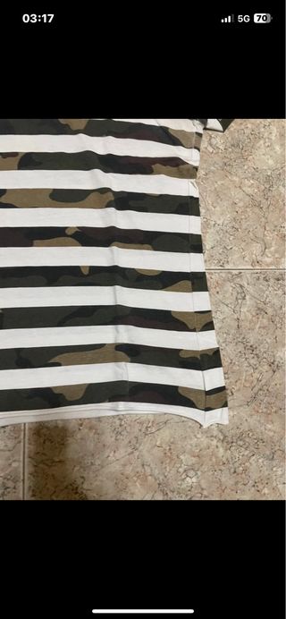 Maglietta cotone uomo L righe militari