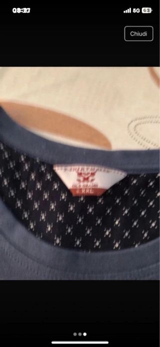 Maglietta uomo blu taglia XXL