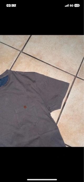 Maglietta uomo grigia con taschino L