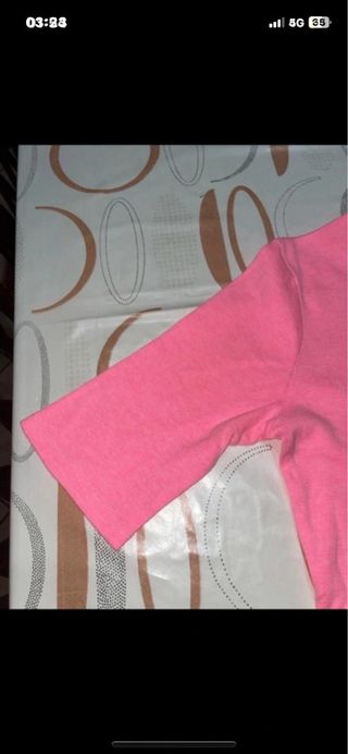 Maglia rosa manica a gomito donna M