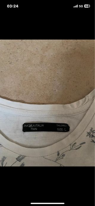 Maglietta uomo fantasia fiori blu L