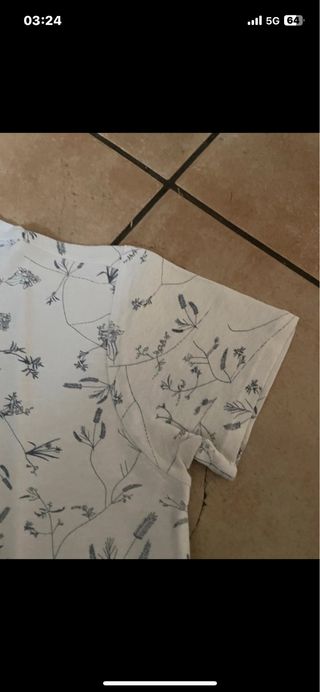 Maglietta uomo fantasia fiori blu L