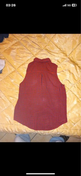 Camicetta quadri rosso nero donna L