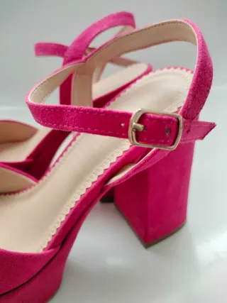 Sandalias de plataforma rosas para mujer