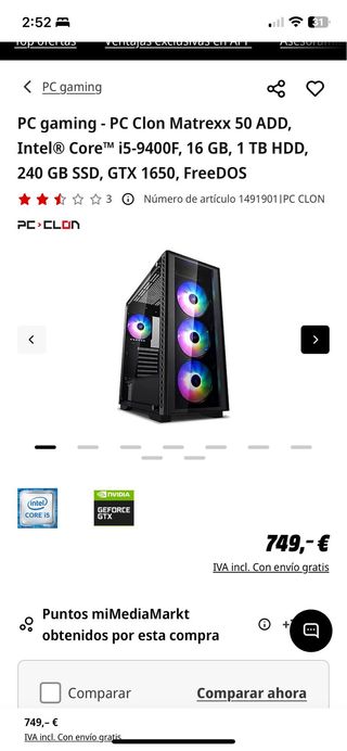 PC Gaming Matrexx 50 ADD Intel Core i