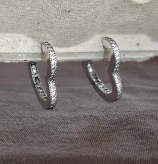 Pendientes Corazón Plata Ley Circonitas