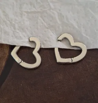 Pendientes Corazón Plata Ley Circonitas