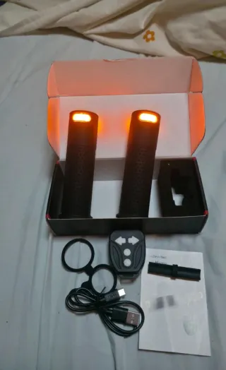 Empuñaduras Patinete/Bici con Luz LED Naranja