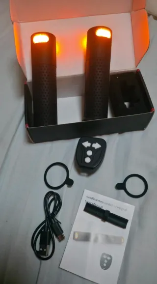 Empuñaduras Patinete/Bici con Luz LED Naranja