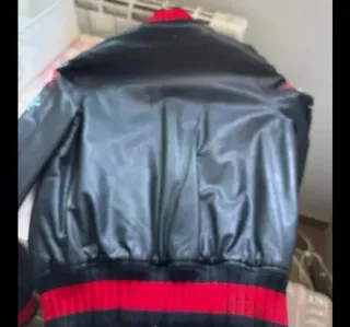 Chaqueta Cuero Artificial Bordada Vintage