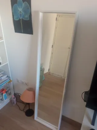 Espejo blanco de madera y cristal