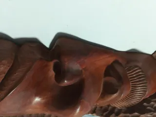 Gran Figura Madera Arte Africano Doble Cara 55x30