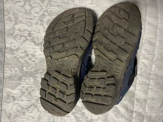 Zapatillas montaña niño azul y verde talla 28