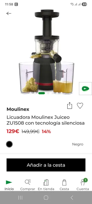 Extractor de zumo Moulinex rojo