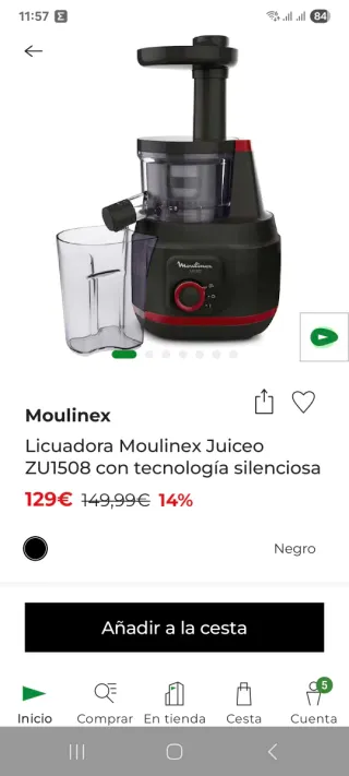 Extractor de zumo Moulinex rojo