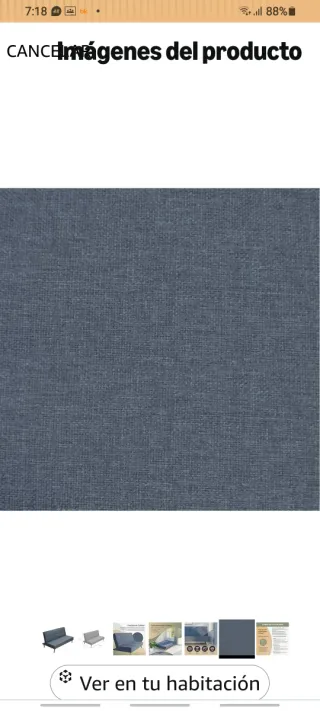 Sofá Cama Gris 188x88x88