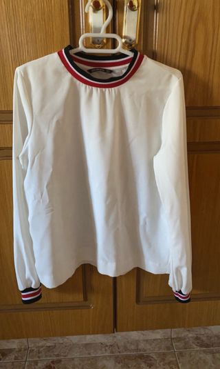 Camisa Stradivarius Blanca Talla S