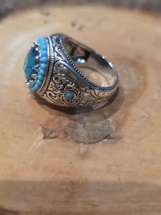 Anillo Turquesa Ornamental Azul