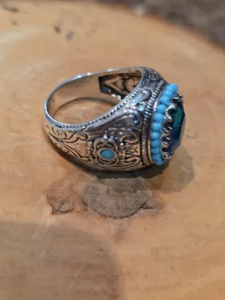 Anillo Turquesa Ornamental Azul
