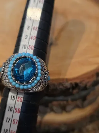 Anillo Turquesa Ornamental Azul