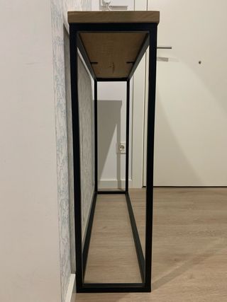 Consola Recibidor Artesana de Roble Macizo y Metal