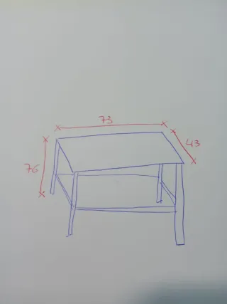 Mesa auxiliar metacrilato y cristal