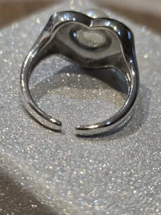 Anillo Corazón Plata con Perla