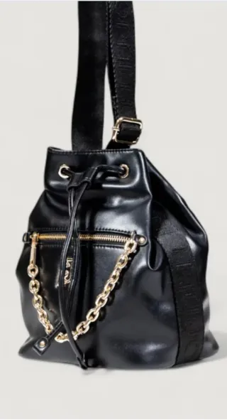 Borsa Liu Jo secchiello nera con dettagli oro