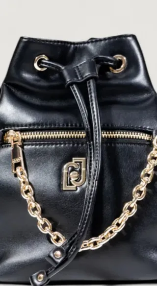 Borsa Liu Jo secchiello nera con dettagli oro