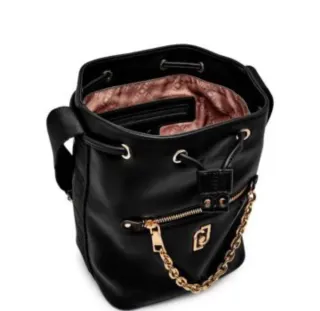 Borsa Liu Jo secchiello nera con dettagli oro