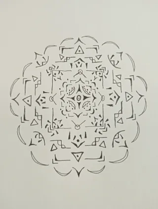 Arte Mandala Dibujo Hecho a Mano