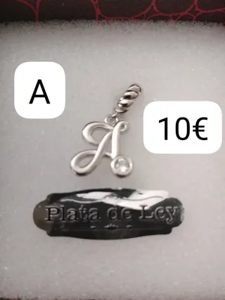 Colgante letra A Plata de Ley