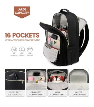 Mochila Lavard Negra y Dorada