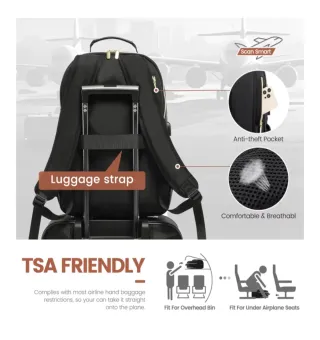 Mochila Lavard Negra y Dorada