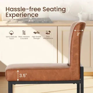 Set 2 Sgabelli Ufficio Pelle Marrone Metallo Nero